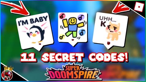 Here we have latest super doomspire codes, redeem these codes to get rewards. ALL 11 SECRET CODES IN SUPER DOOMSPIRE | Roblox - YouTube