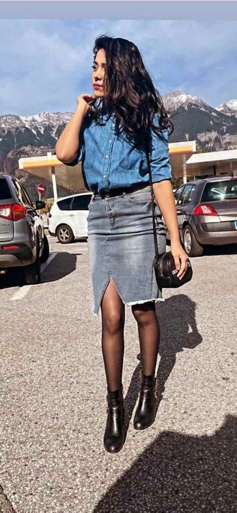 What To Wear With A Denim Skirt Complete Guide For Women 2022