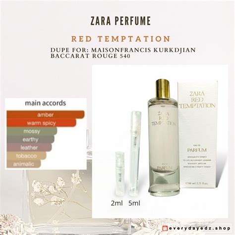 Decant Takal Ml Ml Zara Perfume Red Temptation Edp Dupe For