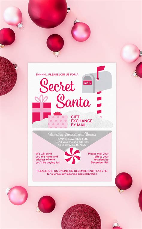 Secret Santa By Mail T Exchange Invitation Arra Creative