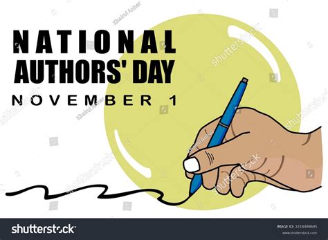 National Authors Day 1 November Logo Stock Vector Royalty Free