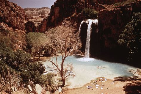 Havasu Falls Near The Village Of Supai Arizona In The Grand Canyon