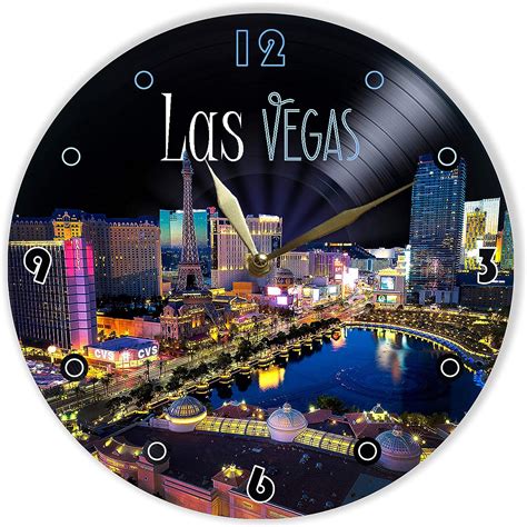 Las Vegas Clock Las Vegas Wall Vinyl Painted Clock 12
