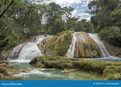 Waterfall Agua Azul In Chiapas Stock Image Image Of Agua Scenic