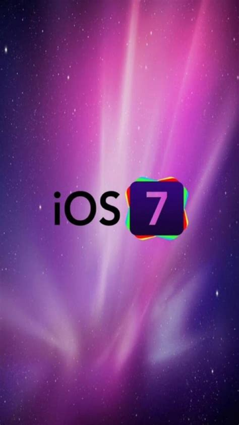 Ios 7 Logo With Purple Galaxy Background Wallpaper Free