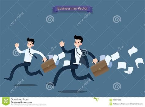 Very Busy With Pile Of Paper Works Cartoon Vector