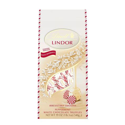 Lindt Lindor Holiday White Chocolate Peppermint Truffles 19 Ounce