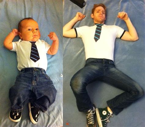 Cute Baby Photographs Recreated By A Not As Cute Fully Grown Man