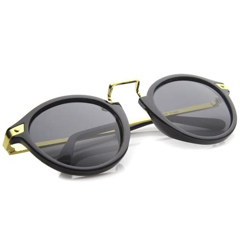 vintage steampunk round horned rim frame sunglasses zerouv