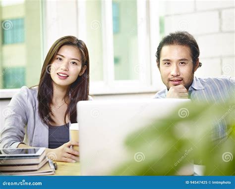 Asian Business People Working Together In Office Stock Image Image Of