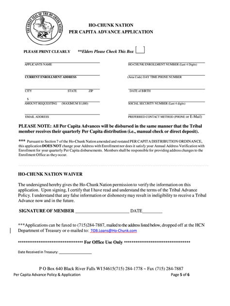 Ho Chunk Enrollment Requirements Fill Out And Sign Online Dochub