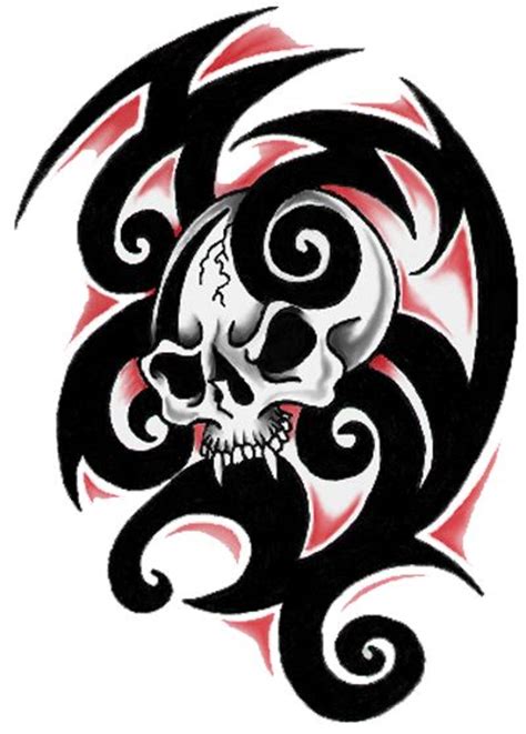 Tribal Skull Tribal Skull Silhouette Art Tattoo Drawings