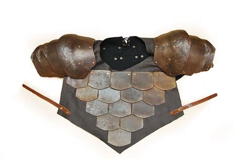 Orc Armor Scalemail And Shoulders Rusty Steel And Leather Larp Armor