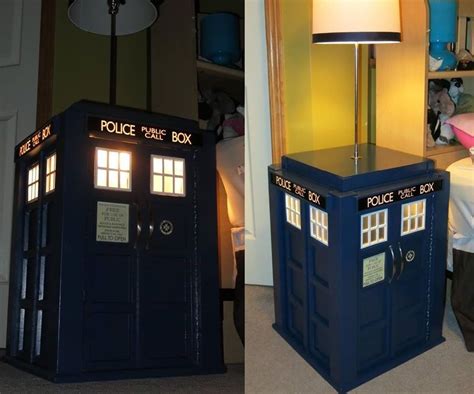 Light Up Tardis Bedside Table With Built In Lamp 40 Steps With