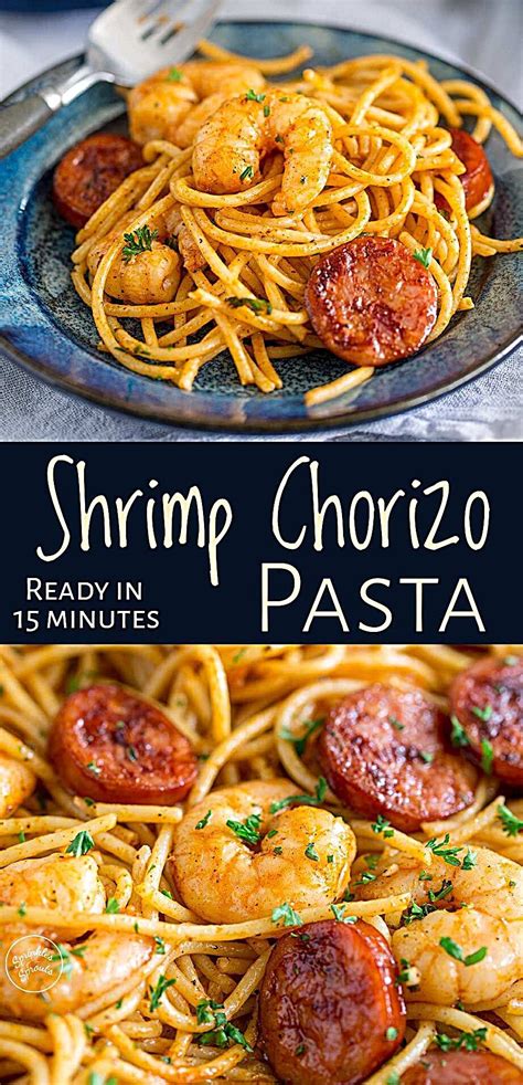 1 red onion, thinly sliced. - This Shrimp and Chorizo pasta is a quick and easy mid ...