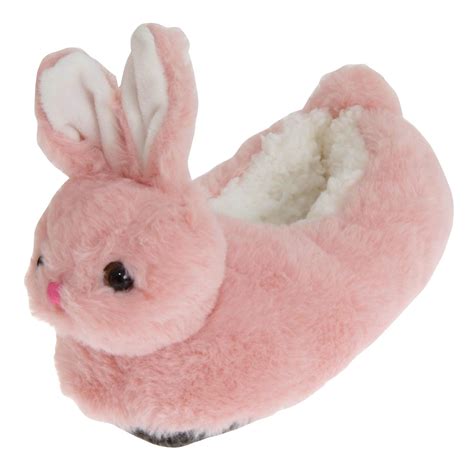 Slumberzzz Childrenskids Fluffy Bunny Rabbit Slippers Uk