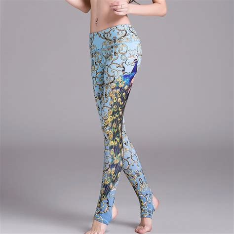 Peacock Yoga Leggings Printed Yoga Pants Pattern Yoga Pants Yoga