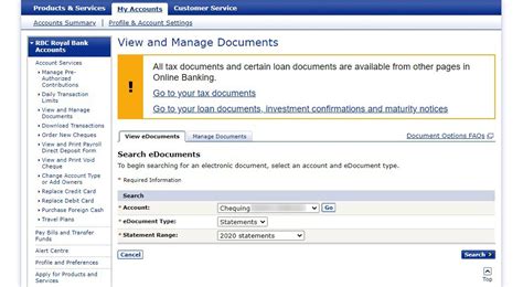 Access Your Account Statement Rbc Royal Bank