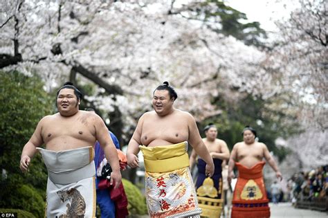 Tokyo Sumo Wrestlers Cuddle Their Children Ahead Of Ceremonial