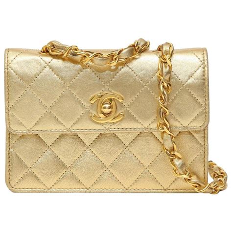 Vintage Chanel Gold Leather Shoulder Bag At 1stdibs Gold Shoulder Bag