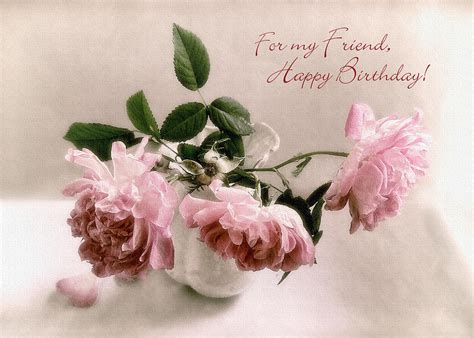 Beautiful Roses Happy Birthday Friend Greeting Card