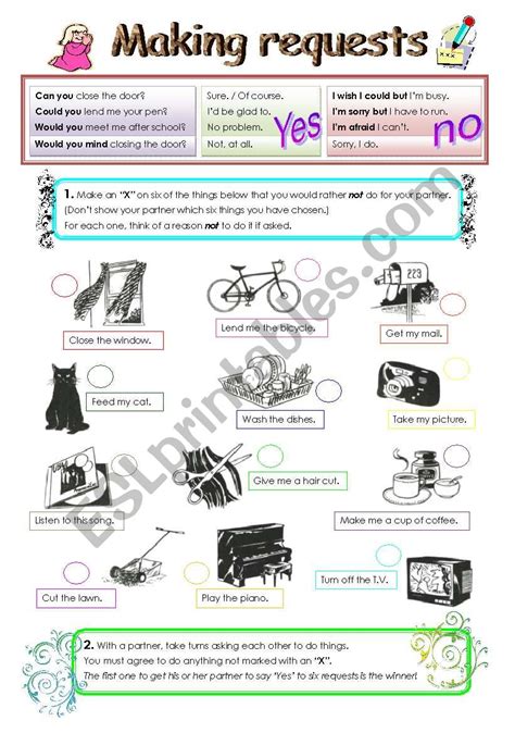 Pair Work Conversation Making Requests Esl Worksheet By Micah