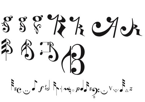 There are all sorts of different letters in. more music letters | more process of musical symbol letterfo… | Flickr