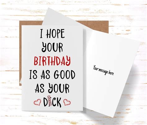 Naughty Birthday Card For Boyfriend Husband Partner Dirty Etsy