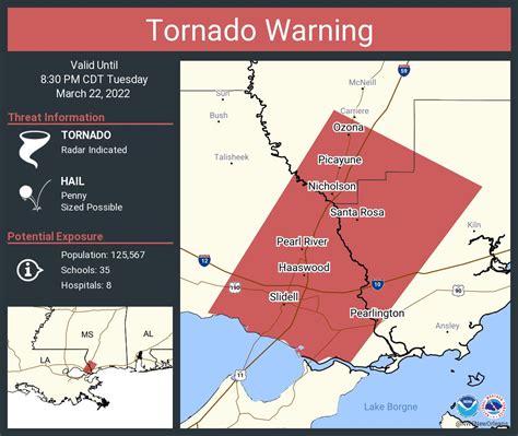 Nws New Orleans On Twitter Tornado Warning Including Slidell La