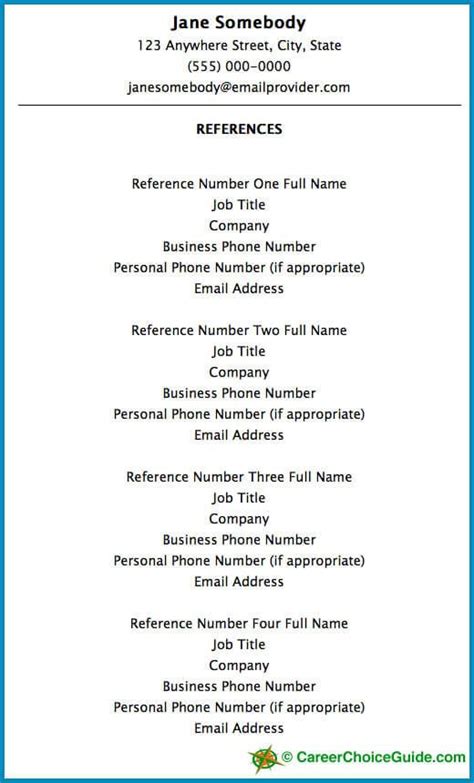 Sample Resume Reference Page Writing A Reference Reference Page For