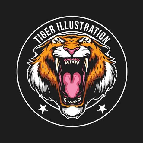 Tijger Hoofd Logo Illustratie Premium Vector