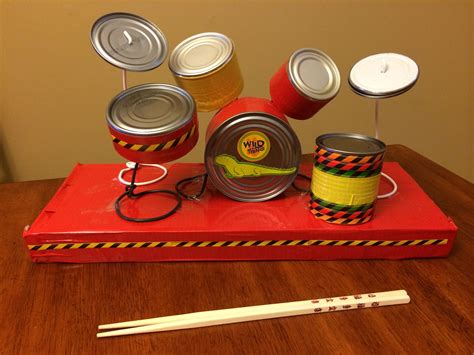 My sons school project made of recycled material. Drum set | Çocuklar