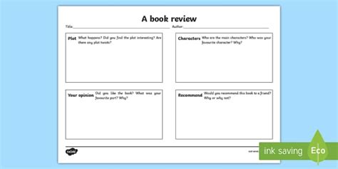 Book Review Template | Twinkl Primary Teaching Resources