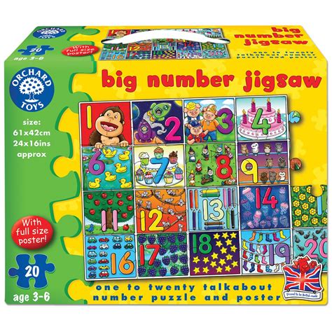 Orchard Toys 237 Big Number 1 20 Number Jigsaw Puzzle Toddler Children