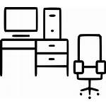 Table Icon Office Furniture Chair Computer Living