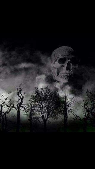 Skull In The Clouds Horror Art Scary Dark Evil Skull Art