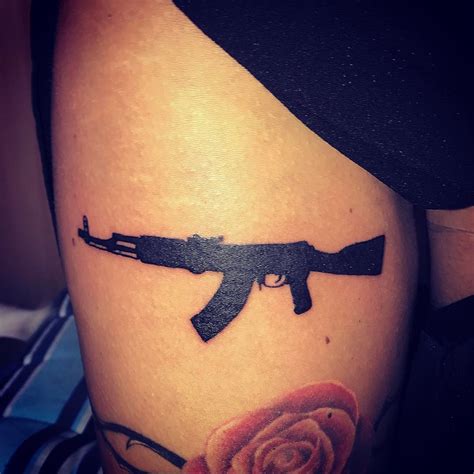 Gun Tattoo Design For Women