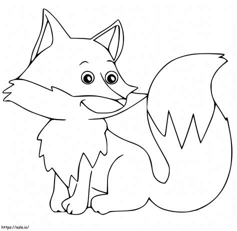 Cute Fox Smiles Coloring Page