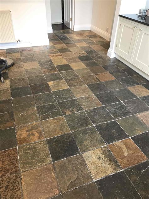 Renovating A Beautiful Slate Tiled Kitchen Floor In Sutton Coldfield