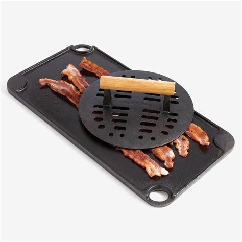9 Cast Iron Bacon Press With Wood Handle Brylane Home