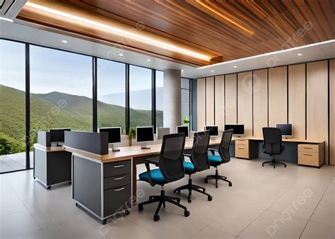 Modern Corporate Business Office Room With Chairs And Tables Background
