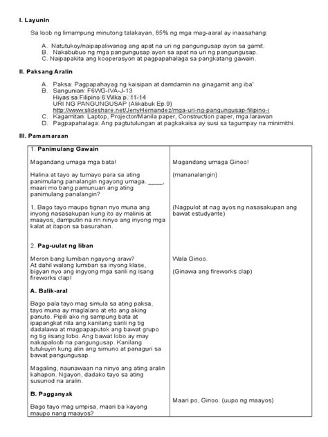 Detailed Lesson Plan In Filipino Grade 5 Pang Uri Sample Lesson Plan Images Porn Sex Picture
