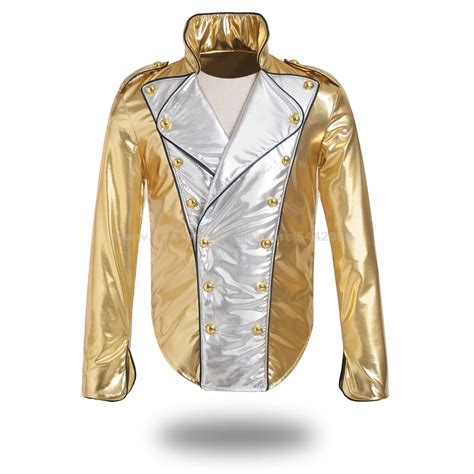 Mj Michael Jackson Jas Geschiedenis Golden Jacket Kostuum Voor Cosplay