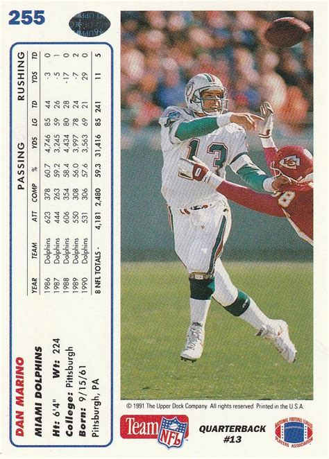 Check spelling or type a new query. 1991 Upper Deck #255 Dan Marino | Trading Card Database