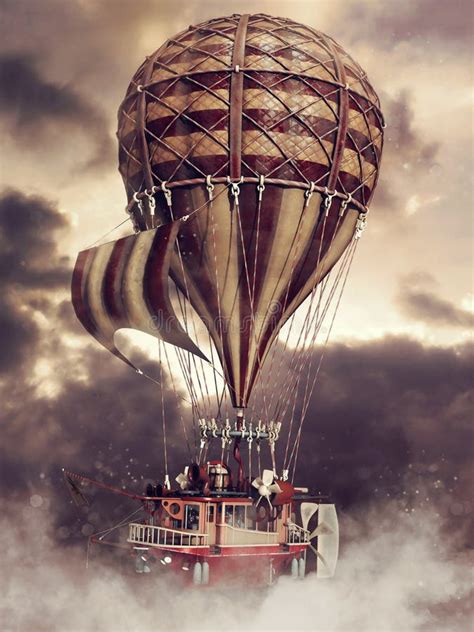 Steampunk Flying Machine 2 Stock Illustration Illustration Of Flying