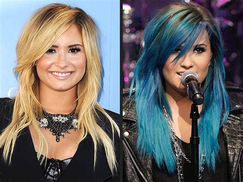 Demi paired her bright blue hair with a bold red lip at the 'nylon' magazine party on dec. Demi Lovato Blue Hair, Celebrity Hair Changes - Style News ...