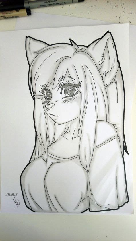 Wolf Girl Drawing Cute Wolf Drawings Anime Drawings Sketches Anime