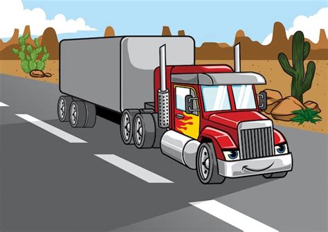 Premium Vector Cartoon Of Big Truck Cargo
