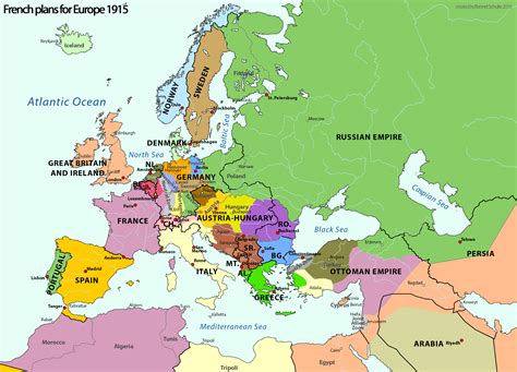 French Plans For Redrawing Of Europes Borders In 1915 Europe