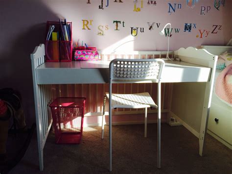 Baby Crib Repurposed To Childrens Desk Ikea Hack I Just Couldnt